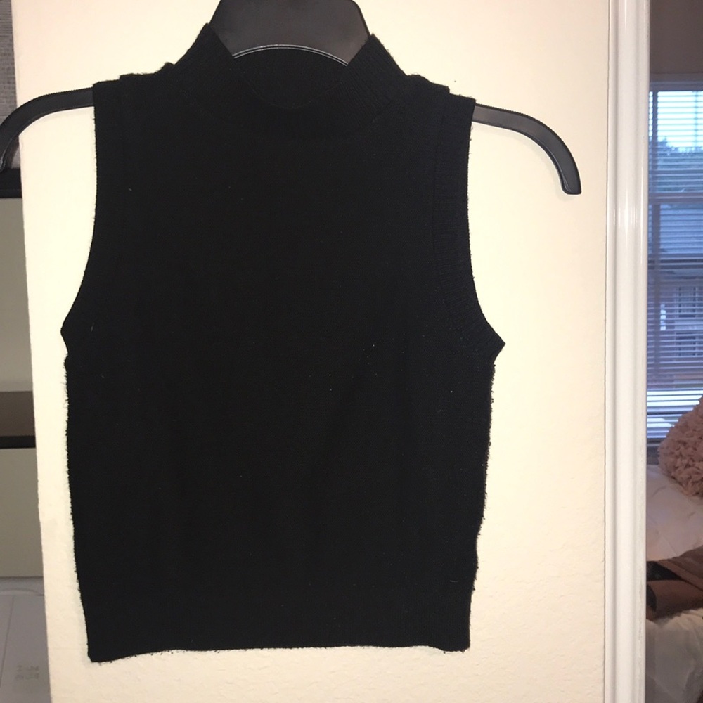 Black high neck tank top